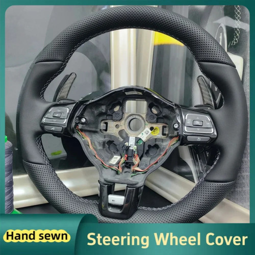 Coprivolante pelle cucito a - in,